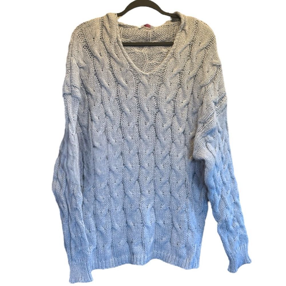 Gray Cable-Knit Hooded Sweater NWT - Woven Right - Picture 11 of 15